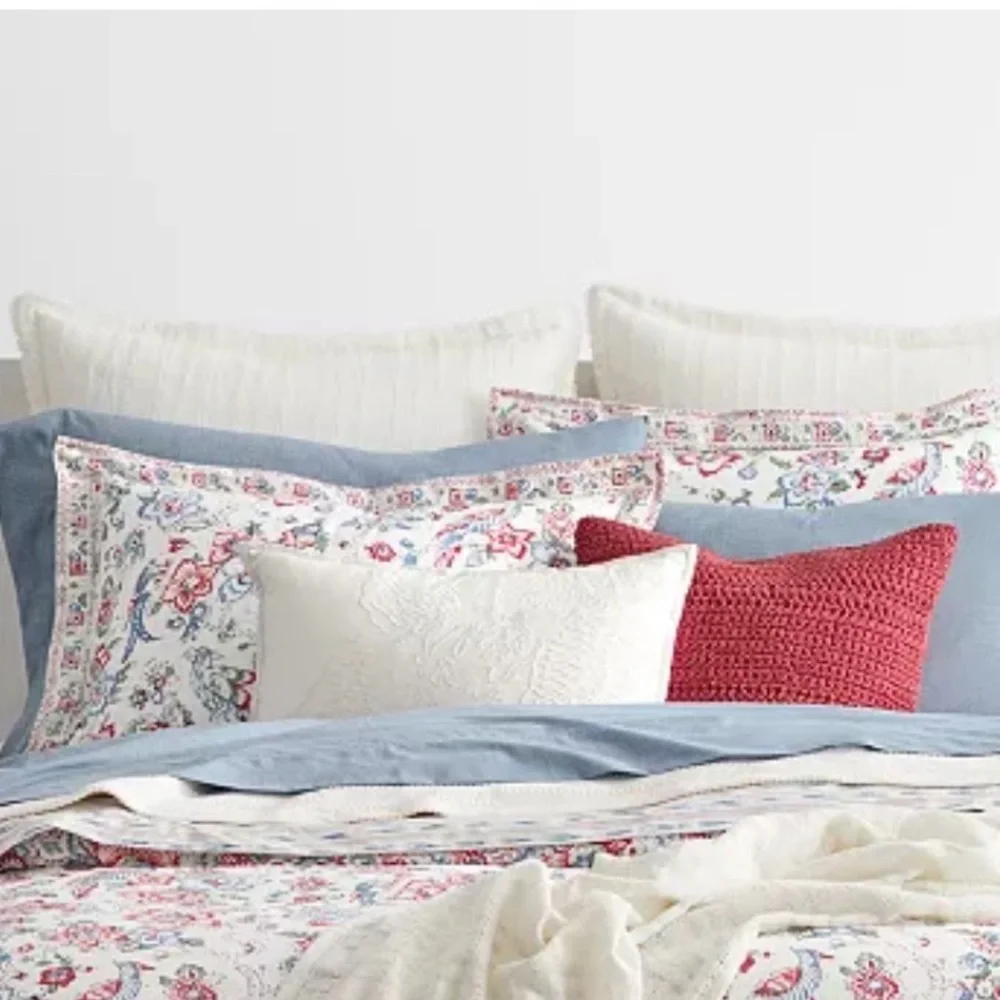 Ralph Lauren LUCIE Pillowcase Sham Blockprint Ikat Cotton Standard 26 x 20